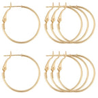 Beebeecraft 1 Box 24Pcs Hoop Earrings Findings Real 18K Gold Plated Round Open Beading Hoop Components for Jewellery Making DIY Crafts Art Accessories Creation Festival Gift Wedding Party Favor - color: Gold