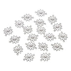 60Pcs Flower Connector Charms, Sliver Alloy Daisy Flower Double Loop Pendants Alloy Links Connectors for Jewelry Making