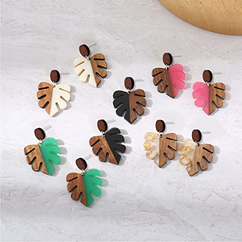 Wood Earring Posts for Jewelry Making, 70Pcs Wooden Stud Earrings Posts with Loop Earring Findings Wooden Flat Round Earring Studs Bulk with Ear Backs for Earring Making Supplies Jewelry Findings - color: Round-70pcs
