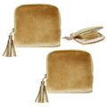 2 Pcs Travel Jewelry Bags Velvet Jewelry Storage Zipper Bags Rectangle Jewelry Organizer Bag with Tassel for Women Travelling, Grass Green - color: Grass Green