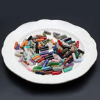 40 Pcs Healing Loose Beads Cylinder Shape Natural Necklace Stone Pendants Crystal Charms for Jewelry Making DIY Craft - color: cylinder