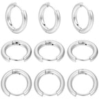 SUNNYCLUE 1 Box 24Pcs Silver Huggie Hoop Earrings Stainless Steel Huggie Hoops Bulk Round Clasp Metal Lever Backs Earrings Alloy Small Findings Ear Hooks for Jewelry Making DIY Craft Women Supplies - style: Style 4