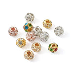 Craftdady 30pcs Crystal Rhinestone Rondelle Spacer Beads 12mm Rhinestone Pave Brass Disco Ball Loose Beads 6 Colors for Jewelry Making, Hole: 4mm - color: 6 Color-12mm