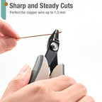 Beaditive Micro Wire Cutter – Natural Cream Flush Cutter for Beading, Jewelry Making & Crafting – Precision 5” High Carbon Steel with Ergonomic TPR Grip
