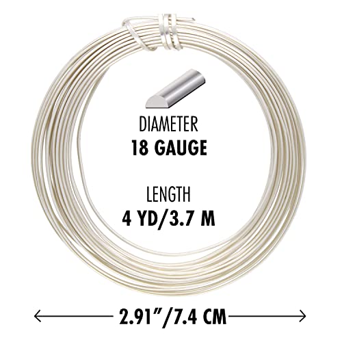 The Beadsmith Half-Round Craft Wire – Soft Temper Jewelry Wire, Silver Color, 18 Gauge, 4 Yards - color: Silver, size: 18 Gauge