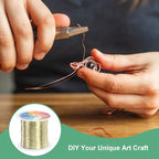 M METERXITY 0.3mm Jewelry Wire, 28 Gauge 328FT Craft Wire Copper Beading Wire for Jewelry Making/Planting/Weaving/DIY Crafting, Soft Metal Wires [100M, Light Golden] - color: Light Golden, size: 0.3mm 28 Gauge