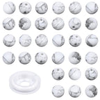 4mm 200pcs Natural Stone Round Beads Matte White Howlite Genuine Stone Beading Loose Gemstone DIY Charm Smooth Beads for Bracelets Necklaces Earrings Hole Size 1mm (Matte White Howlite 4mm) - color: Matte White Howlite, size: 4mm