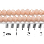 Perlin Czech Bohemian Crystal Glass Beads Faceted Round 4mm 90 Pieces Loose Spacer 1 Strand Beads for DIY Jewelry Earrings Necklace Bracelet Making (Powder Pink Opaque) - color: Powder Pink Opaque