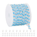 YOUBEIYEE 2 Yard Silver Plated Blue Chains Bulk Enamel Link Chain for Women Bracelet Necklace DIY Brass Chains for Jewelry Making - color: Blue Silver