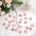 moonsix 10PCS Round Rose Quartz Cabochons Flatback CAB Gemstone Beads Crystal Flat Stone for DIY Craft Jewelry Making, 22mm - color: pink, size: 22mm