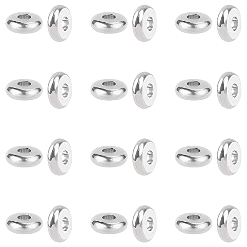 UNICRAFTALE About 200pcs Disc Spacer Beads 4mm Stainless Steel Flat Round Beads Metal Bead Spacers Finding for DIY Beading Jewelry Making, Hole 1.2mm - size: 1.2mm Hole