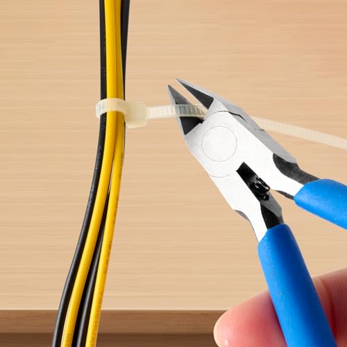 Wire Cutters, 5" Electronic Needle Flush Cutters, Ultra-Sharp Crafts Diagonal Cutters Pliers, Wire Snips Side Cutters for Circuit Board, Plastic, Soft Copper Wire, Floral - size: B05-1Pack