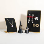 GemeShou Black Necklace display stand, Velvet Jewelry necklace display holder for selling, small metal earring neck storage organizer, online jewelry photography props【Black】 - color: black