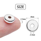 200pcs 8mm Flat Round Rondelle Spacer Beads Disc Spacers Loose Beads Jewelry Metal Spacers for DIY Bracelet Necklace Crafts, Silver - color: Silver