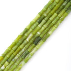 5x12mm Natural Green Jade Stone Bamboo Shape Gem Healing Energy Loose Spacer Beads for DIY Necklace Bracelet Earring - color: Green Jade