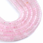 150pcs 2x4mm Natural Rose Quartz Tube Shape Beads Loose Flat Round Cylinder Flat Spacer Green Stone Beads for Bracelet Earrings Jewelry Making - color: Rose Quartz, size: 2x4mm Tube shape