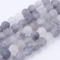 45Pcs Natural Cloudy Quartz Beads 8mm Round Natural Gemstone Beads Frosted Spacer Loose Bead for DIY Craft Bracelet Necklace Earrings Jewelry Making Supplies - color: Natural Cloudy Quartz-Frosted