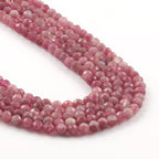 Song Xi 120pcs 3mm Natural Pink Tourmaline Gemstone Beads Faceted Round Loose Stone Beads for Jewelry Making (1 Strand) - color: Pink Tourmaline, size: 2.8-3.3mm