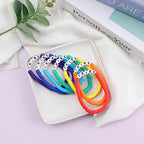 Rainbow Heishi Surfer Bracelets Set for Women Stackable Clay Beaded Bracelets Disc Stretch Preppy Bracelets Layering Colorful Friendship Bracelets Team Cheer Bulk Boho Summer Beach Jewelry Gift - style: TRIBE