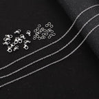 66Feet Stainless Steel Necklace Chains Cable Link Chains for Jewelry Making DIY Craft Kit with Lobster Clasps Jump Rings - color: 66Feet-Stainless Steel, size: 2.0mm