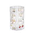 360° Rotating Jewellery Stand Organiser, Clear Display Earring Holder, 4 Tiers Jewellery Stand Necklace Stand Jewelry Dangle Earring Necklace Bracelet Display Rack Stand for Storage