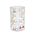 360° Rotating Jewellery Stand Organiser, Clear Display Earring Holder, 4 Tiers Jewellery Stand Necklace Stand Jewelry Dangle Earring Necklace Bracelet Display Rack Stand for Storage