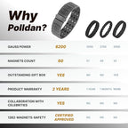 POLLDAN® 3X Power Magnetic Bracelets For Men | 6200 Gauss Strength Mens Titanium Bracelet with Fold-Over Clasp, Adjustable Length, Gift Box, Sizing Tool | Innovative Magnets Alloy - Patent - color: Gunmetal
