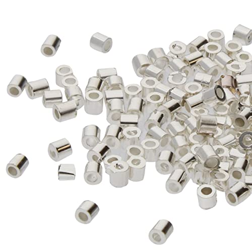 The Beadsmith Tube Crimp Beads, 1.5 x 1.5mm, 100 Pieces, Silver Color, Uniform Cylindrical Shape, No Sharp Edges, Designed to Secure the Ends of Jewelry Stringing Wires and Cables - color: Silver Plate, size: 1.5MM x 1.5MM - 100 pcs
