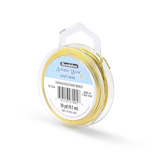 Artistic Wire, 18 Gauge Tarnish Resistant Brass Craft Wire, 10 yd - size: 18 Gauge / 10 yd, style: Retail spool