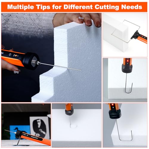 Hot Wire Foam Cutter Tool Kit, 5-in-1 Electric Foam Cutter for Styrofoam, Adjustable Temperature, Smooth Precision Cutting for Craft, DIY & Model Making - style: 5 in 1 orange
