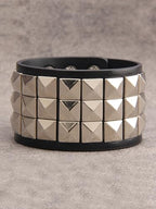 GelConnie Leather Cuff Bracelet Punk Braided Bracelets Rock Leather Wristbands Faux Mens Leather Bracelet Gothic Viking Bangle Adjustable Wrap Bracelet for Women,Men - color: Cuff Leather Bracelet