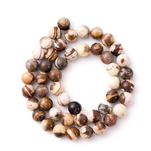 6mm 60pcs DIY Natural Australia Zebra Stone Beads Round Healing Crystal Gemstone Loose Beads for Jewelry Making Handmade Bracelet Necklace - color: Australia Zebra, size: 6mm