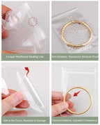 4 In 1 Acrylic Jewelry Organizers and Storage with 60 Portable Anti Tarnish Jewelry Bags, Clear Jewelry Box Organizer, Travel Jewelry Case for Earrings/Rings/Necklaces for Women Girls - style: 4-in-1 Jewelry Box
