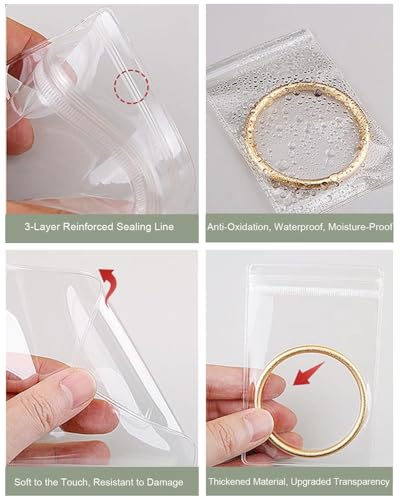 4 In 1 Acrylic Jewelry Organizers and Storage with 60 Portable Anti Tarnish Jewelry Bags, Clear Jewelry Box Organizer, Travel Jewelry Case for Earrings/Rings/Necklaces for Women Girls - style: 4-in-1 Jewelry Box