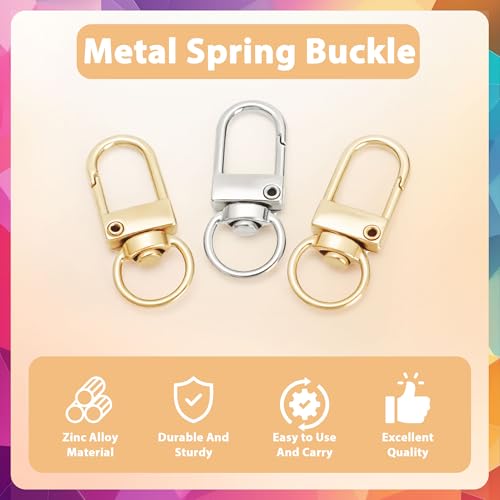 30PCS Gold and Silver Metal Lobster Claw Clasps, Swivel Lanyard Snap Hooks for Jewelry Making, Keychain, Bags, DIY Crafts and More - color: Silver+Gold