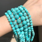 6mm Green Turquoise Natural Stone Beads Round Loose Beads for Jewelry Making Yochus DIY Beads Bracelet Necklace - color: Green Turquoise, size: 6mm