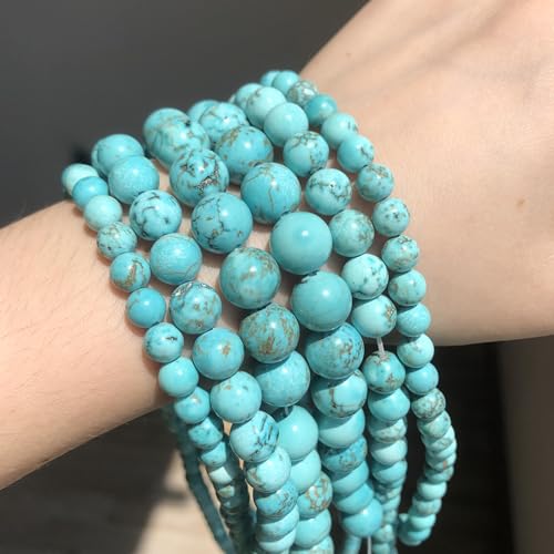 8mm Green Turquoise Natural Stone Beads Round Loose Beads for Jewelry Making Yochus DIY Beads Bracelet Necklace - color: Green Turquoise, size: 8mm