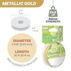 The Beadsmith Flex-Rite Beading Wire - 49-Strand Nylon-Coated Stainless-Steel Wire, 0.018" (0.45 mm) Dia, Metallic Gold, 30 ft Spool, Durable Necklace & Bracelet String, for Jewelry Making Supplies - color: Metallic Gold, size: .018” Dia - 30 Ft
