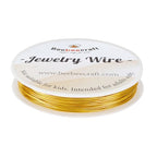Beebeecraft 1 Roll 30M Round Wire 18K Gold Plated Brass Dead Soft Jewelry Craft Wire for Air Plant Gardening Crafts Wrap Jewelry Making Supplies - color: 18k Gold