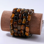 Natural Large Yellow Tiger Eye Cube Stone Beads 8x11mm 38cm/str Loose Semi Gemstone Stone Square Beads for Making Bracelets Necklace - color: Yellow Tiger Eye