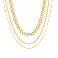 3PCS Gold Necklaces for Women,Chunky Statement Gold Plated Necklace Stack Layered Sterling Silver Herringbone Chains for Women Dainty Trendy Silver Chains Stacked Jewelry Gifts - color: gold statement necklace set