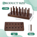 PH PandaHall 12 Cones Wood Ring Holder Ring Display Stand Fingers Rings Organizer Rings Display Case Jewelry Storage Organizer for Retail Selling Vendors Exhibition Jewelry Showcase