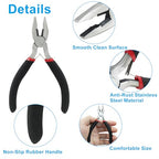 11.5cm/4.53" Wire Cutters for Jewelry Making, Precision Fine Pliers Serrated Jaw Craft Hand Tools, Small Side Cutters Serrated Jaw Micro Linesman Plier - style: Wire Cutting Pliers