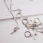 AUEAR, 150 Sets Silver Toggle Jewelry Clasps Necklace OT for Making - color: Silver, size: 150 Set