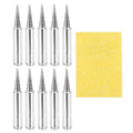 MECCANIXITY Pack of 10 900M Solder Tips Internally Heated Soldering Tips with Cleaning Sponge Pad Replacement Welding Accessories Kit for Electrical Solder Station Tip (900M-T-0.8B) - style: 900M-T-0.8B