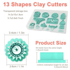 Mysterious Boho Clay Cutters - 13 Shapes Mysterious Magical Elements Polymer Clay Cutters for Jewelry, Earring Making Kit with Storage Box - style: Mysterious Bohemia theme (13 pcs)