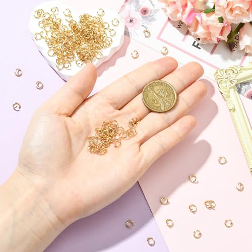 DanLingJewelry 200 pcs 304 Stainless Steel 19 Gauge Open Jump Rings 6mm for Jewelry Making Connectors Jewelry Finding Golden Color - color: 200 pcs - ф6mm δ 1mm - Golden