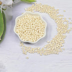 Size 6/0 Crafts Glass Seed Beads 4mm Beige Beads for Jewelry Making (Total About 100g About 1200pcs) - color: Beige