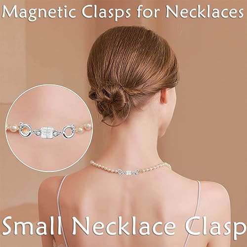 Double Magnetic Necklace Clasps and Closures 14K Gold and Silver Bracelet Extender Jewelry Clasps Converters for DIY Jewelry Making - color: 8Pcs Silver