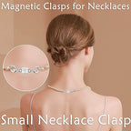 Double Magnetic Necklace Clasps and Closures 14K Gold and Silver Bracelet Extender Jewelry Clasps Converters for DIY Jewelry Making - color: 8Pcs Silver